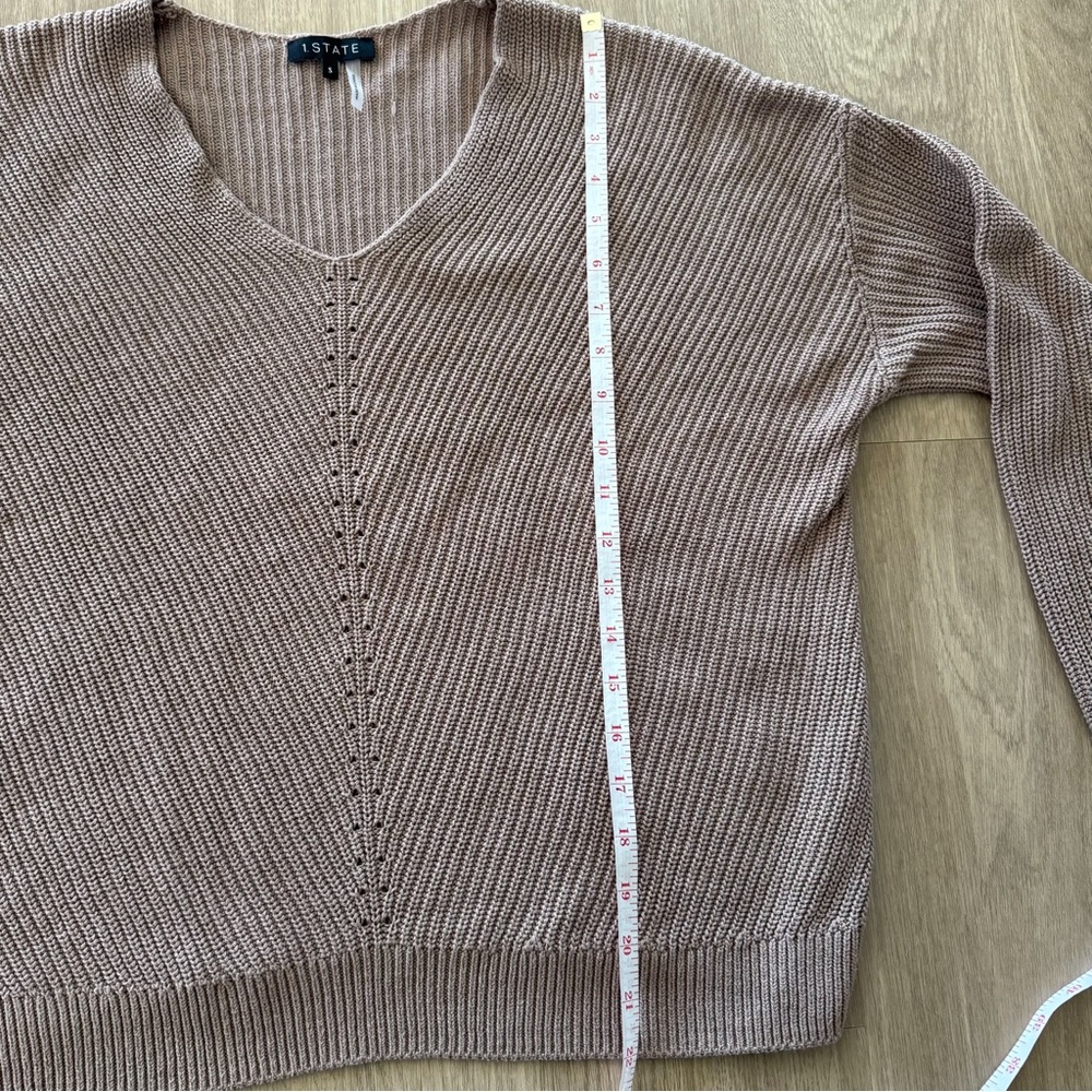 1.State Diagonal Rib V-Neck Sweater S - Picture 5 of 6